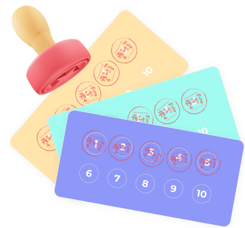 Collect Stamps
Collect one stamp per visit from your favorite vendor. Unlock additional cashback every set number of stamps.