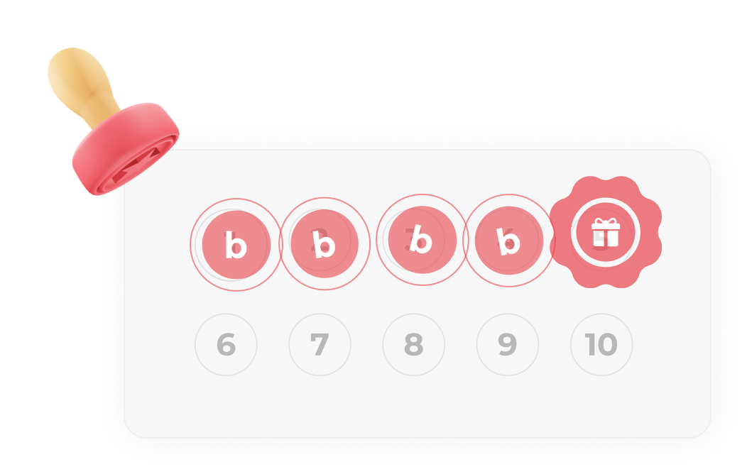 Loyalty Cards
Earn customers' loyalty with a virtual stamp card. Loyal customers are more likely to refer their friends to your business.